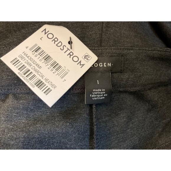 Halogen Stretch Flat Front Side Zip Crop Pants Sz Large in Charcoal Heather NWT - Picture 7 of 8